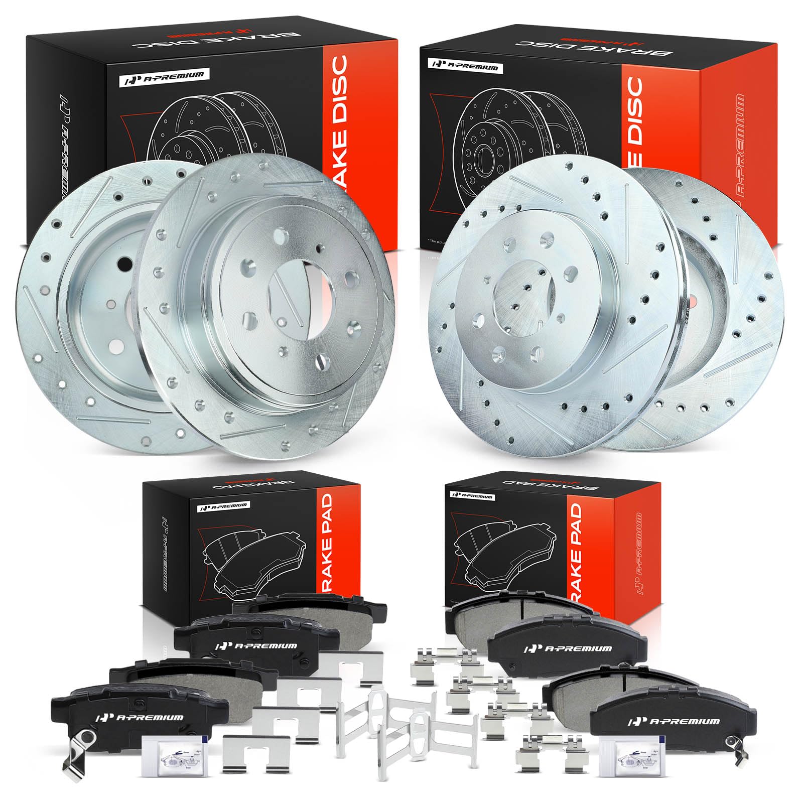 Amazon.com: A-Premium Front and Rear Drilled and Slotted Disc