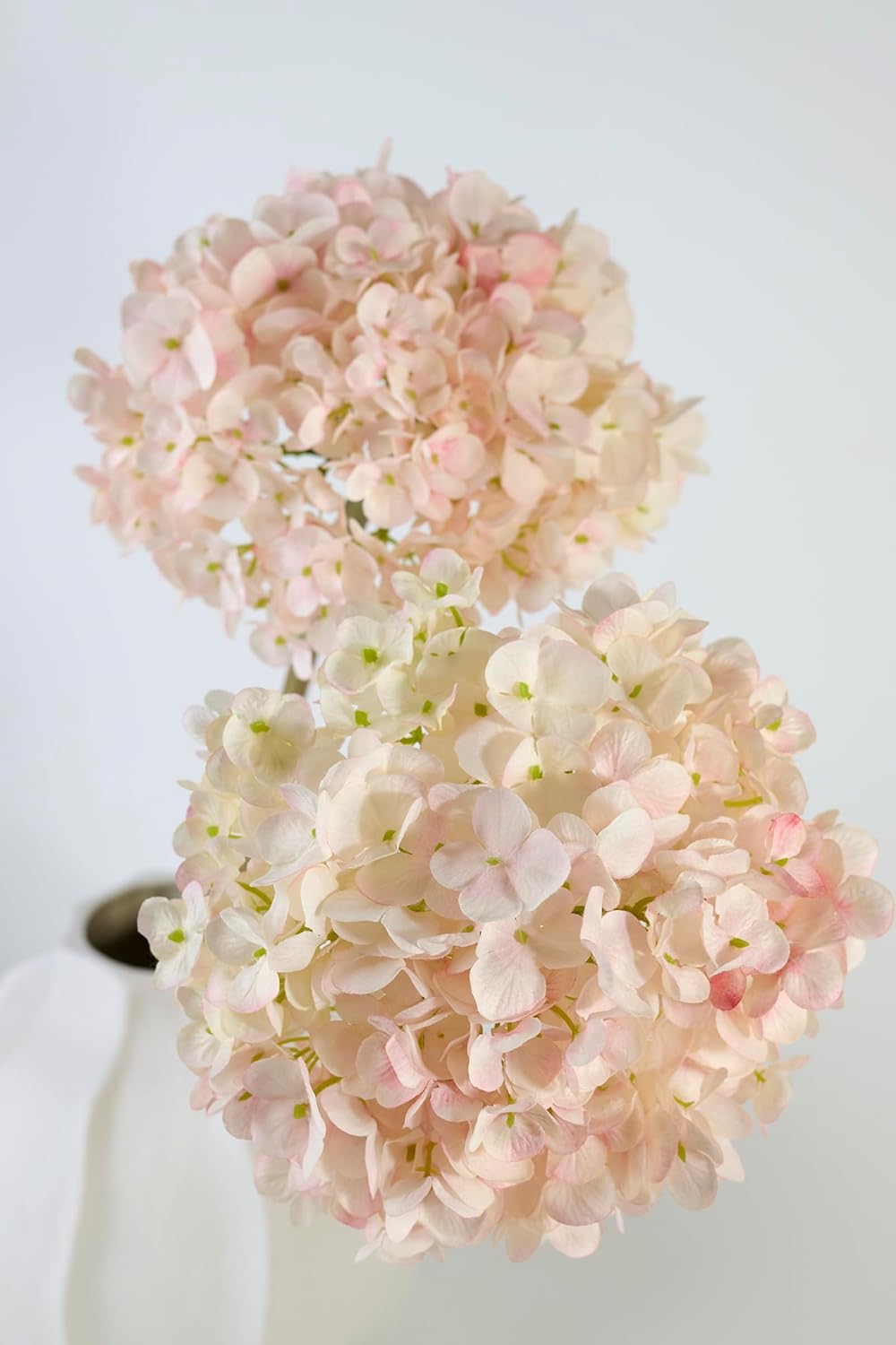 Hydrangea Artificial Flowers, Gradient Color 2PCS Fake Real Touch Large Faux Hydrangea Silk Bouquet with Stems Home and Office Decoration (Pink) - Image 3
