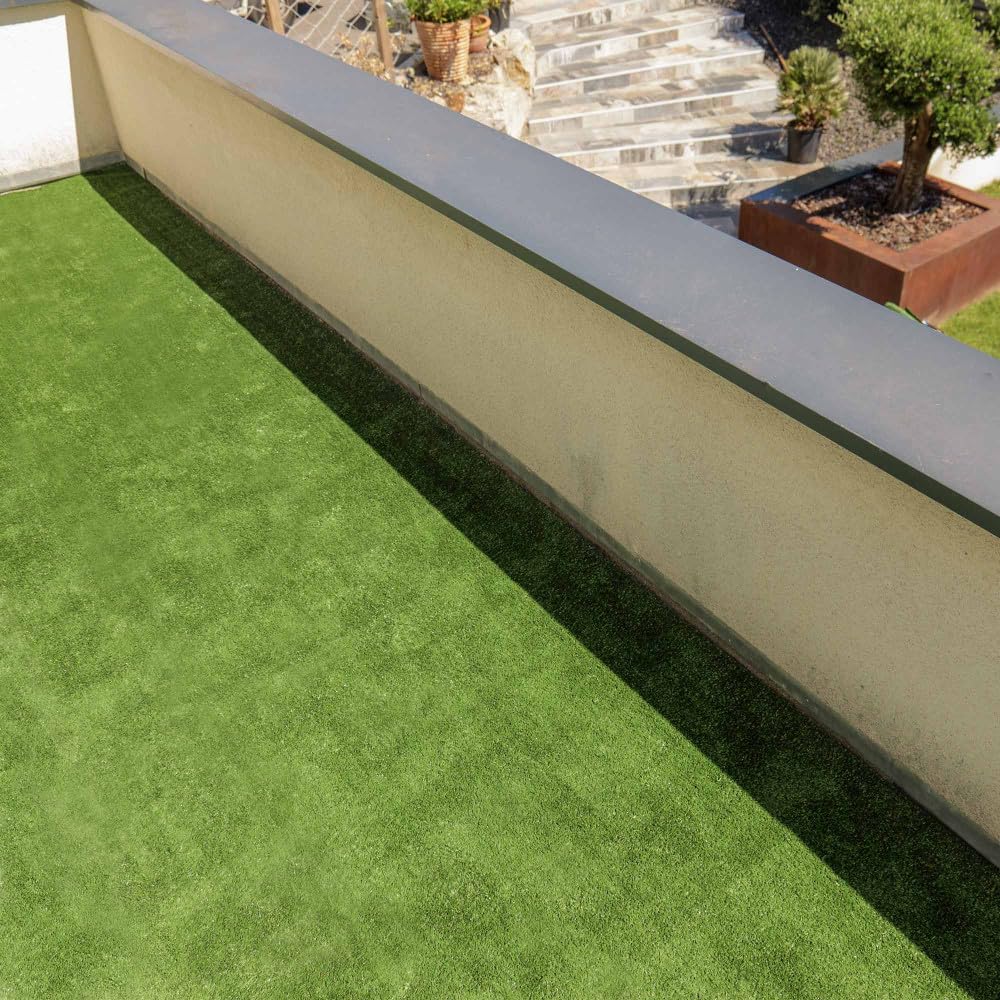 Oxeo Gazon synthétique Artificiel Rouleau 8m2-750g/m2 - Épaisseur 1cm - Pelouse synthétique Balcon, terrasse, Patio - Effet Naturel