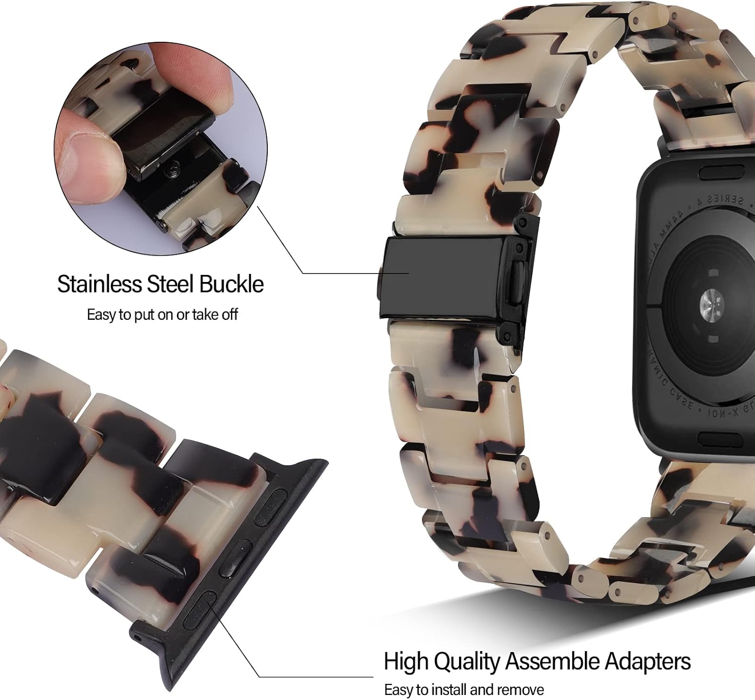 HOPO Resin Bands Compatible With Apple Watch Band iWatch Band For Women Men image 2