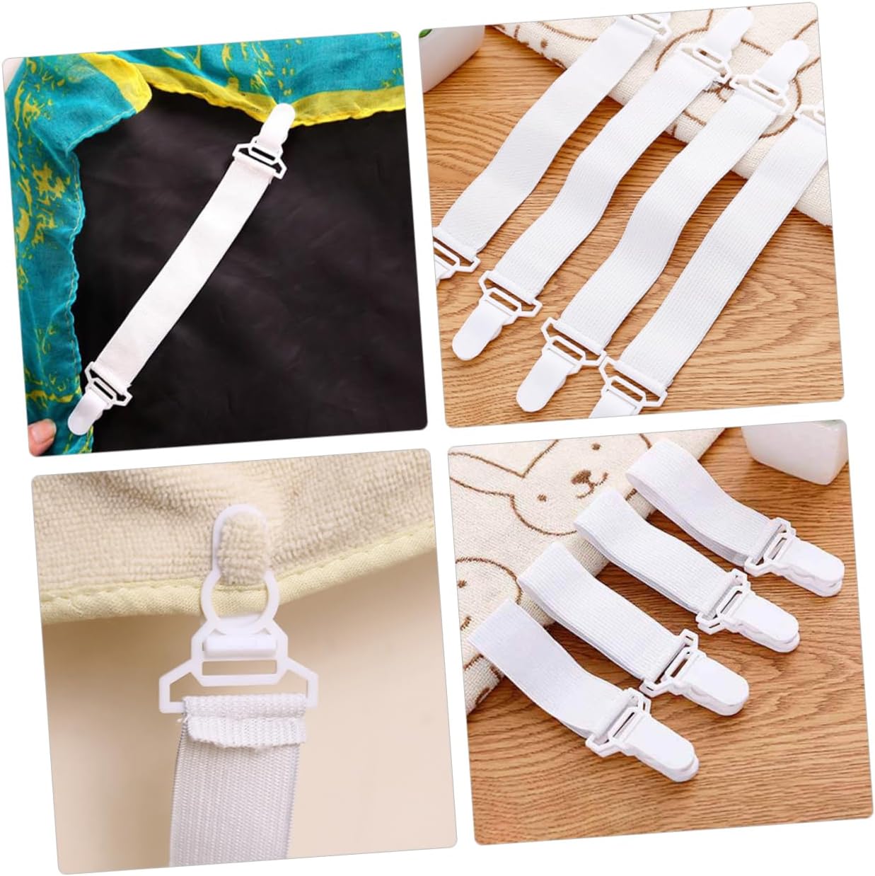 Alipis 4sets 20pcs Sheet Bed Sheet Fasteners Mattress Sheet Clips Straps for Fitted and Flat Blankets and Comforters Heavy Duty Grippers for Neat and Tidy Bedding 20pcs*4
