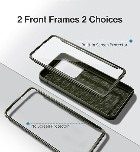 Miniatura 7 de SURITCH Funda protectora para Samsung Galaxy S21 Ultra, 2 marcos frontales, resistente, a prueba de golpes, con protector de pantalla integrado para