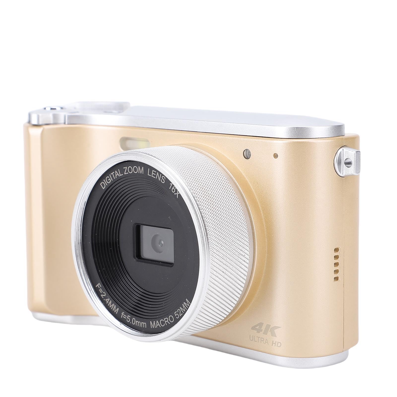 Generic Videocamera Digitale Professionale 4K con funzionalità Macro per Documentare i Traguardi, Batteria Ricaricabile, Bianco (GOLD)