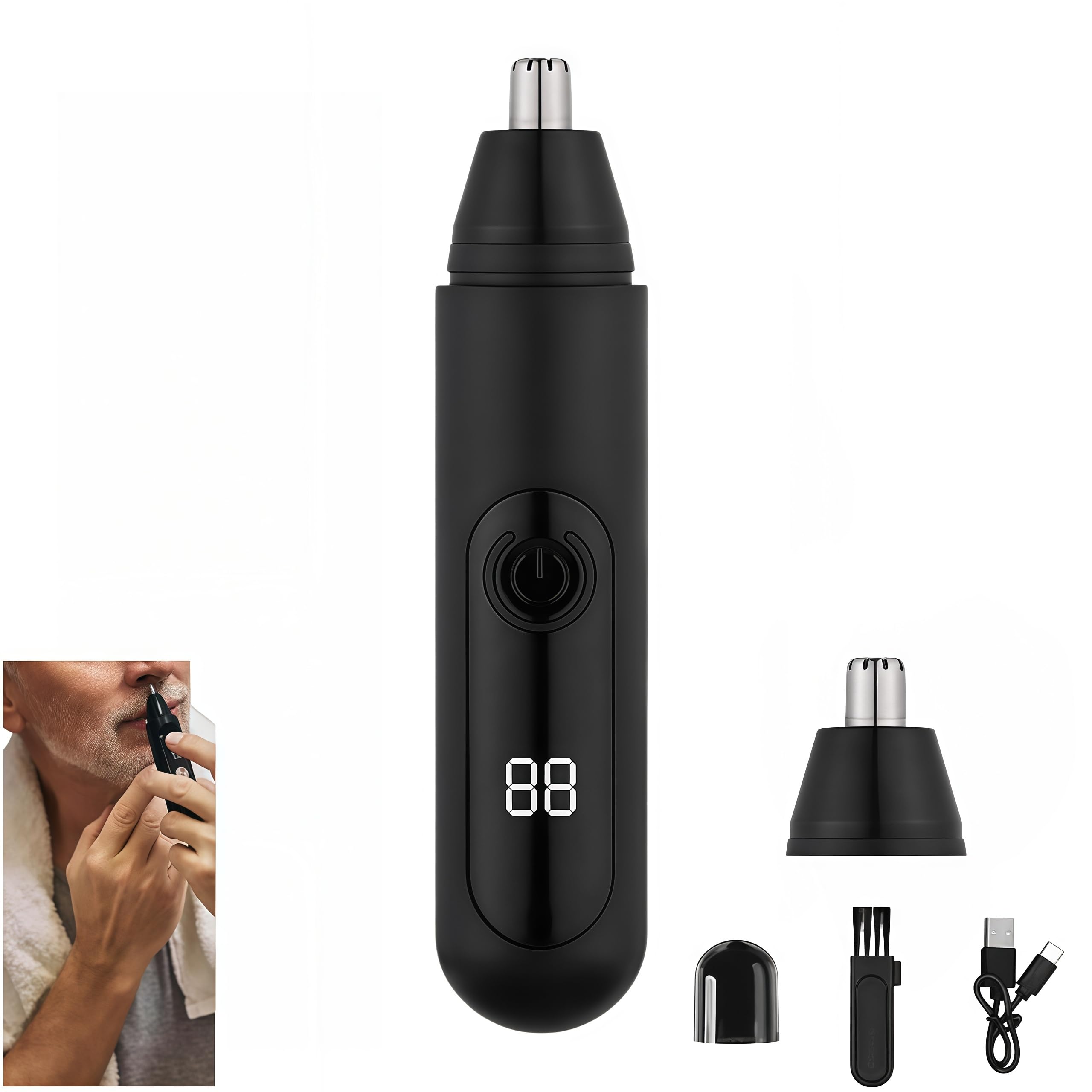 Mr. Bold Pro Nasenhaartrimmer Herren, präziser Trimmer mit omnidirektionalem Klingensystem und hautfreundlichem Design, ideal für Alltag und Reisen