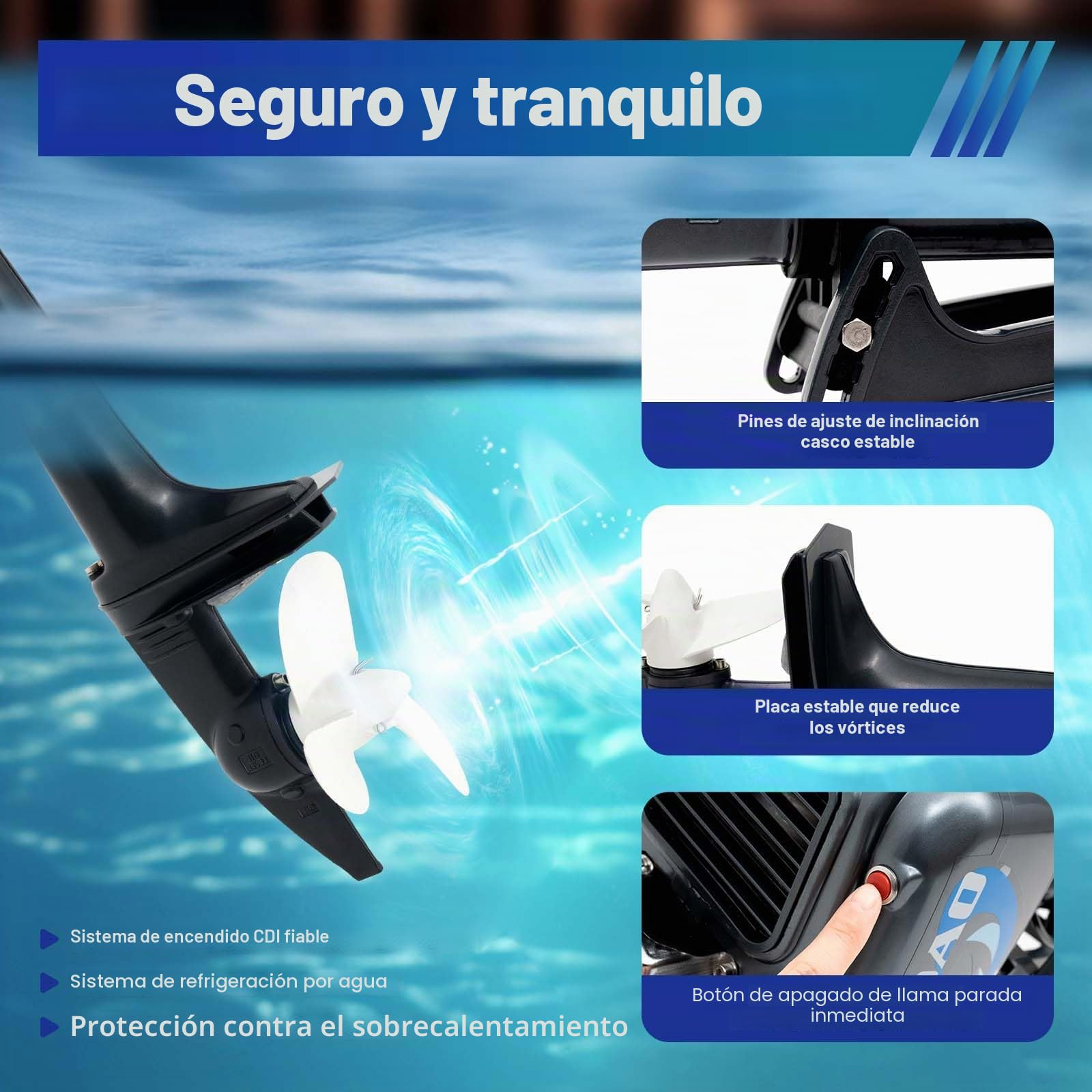 Motor fueraborda de 2 tiempos 3,5 CV refrigerado por agua con sistema CDI,motor fueraborda,motor fueraborda electrico