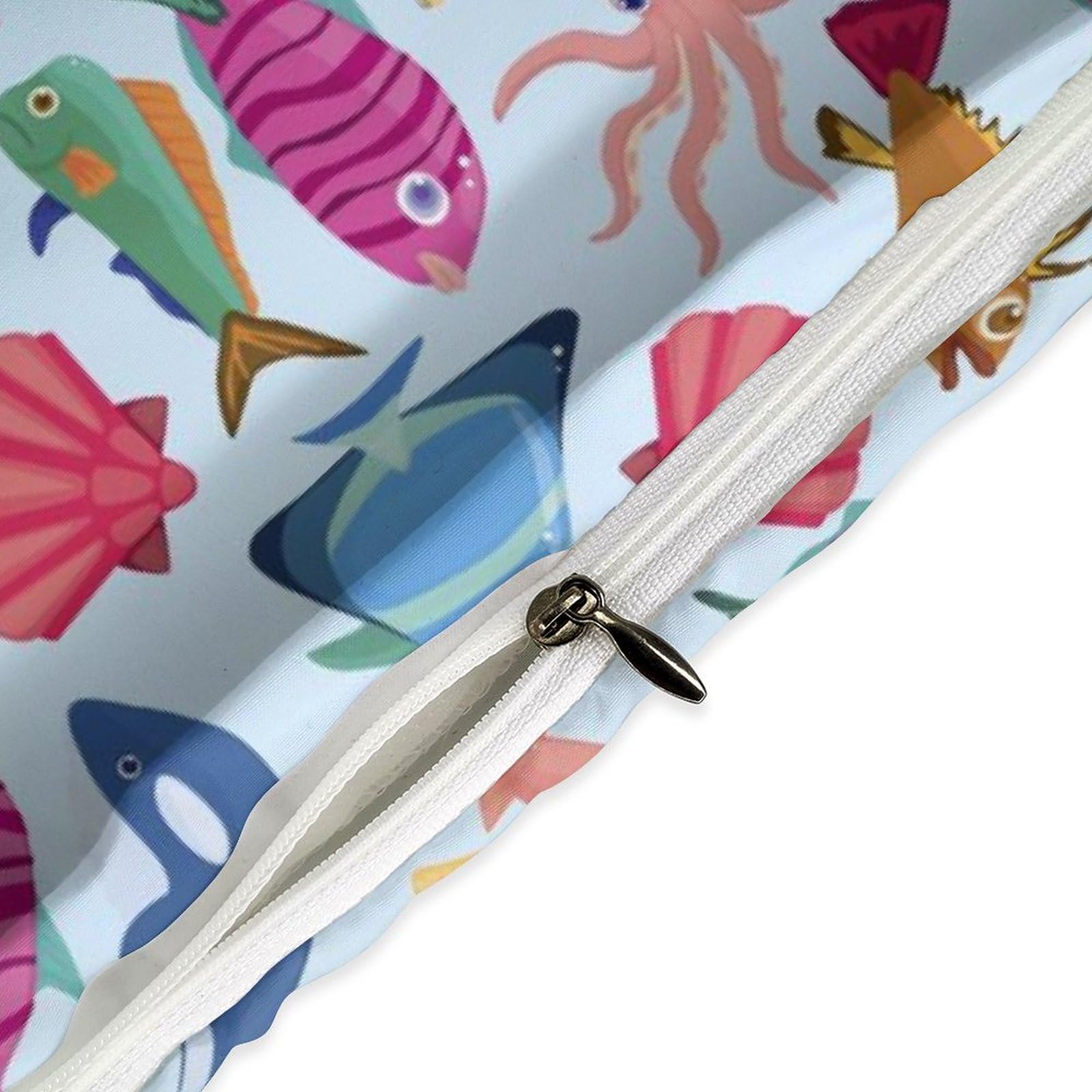 fabett 魚とクラブ柄 布団カバー 180cm x 100cm 3セット Amazon｜3点セット 魚柄 布団カバー 掛け布団カバー 枕カバー