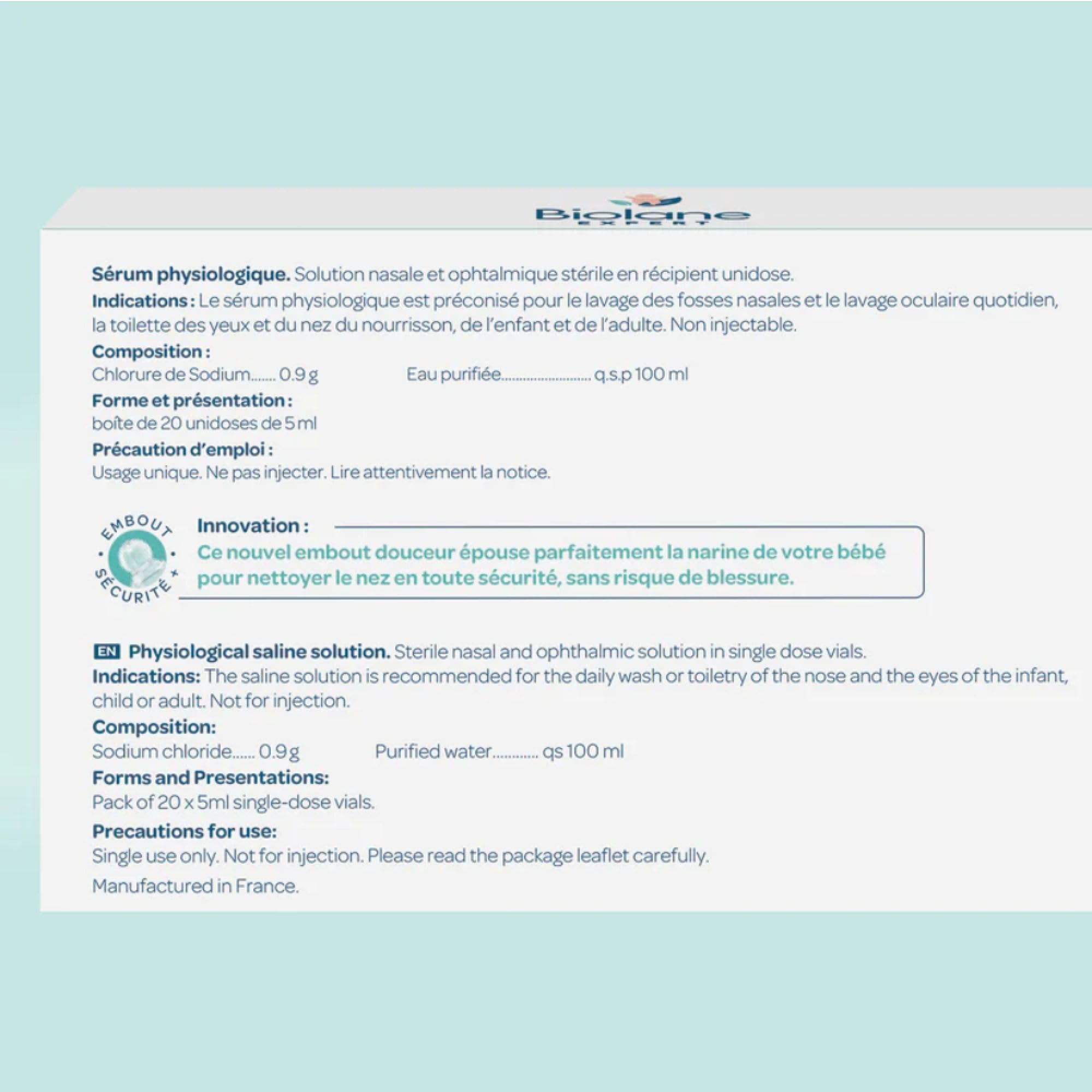 Sérums physiologiques bébé 20 x 5ml - Biolane