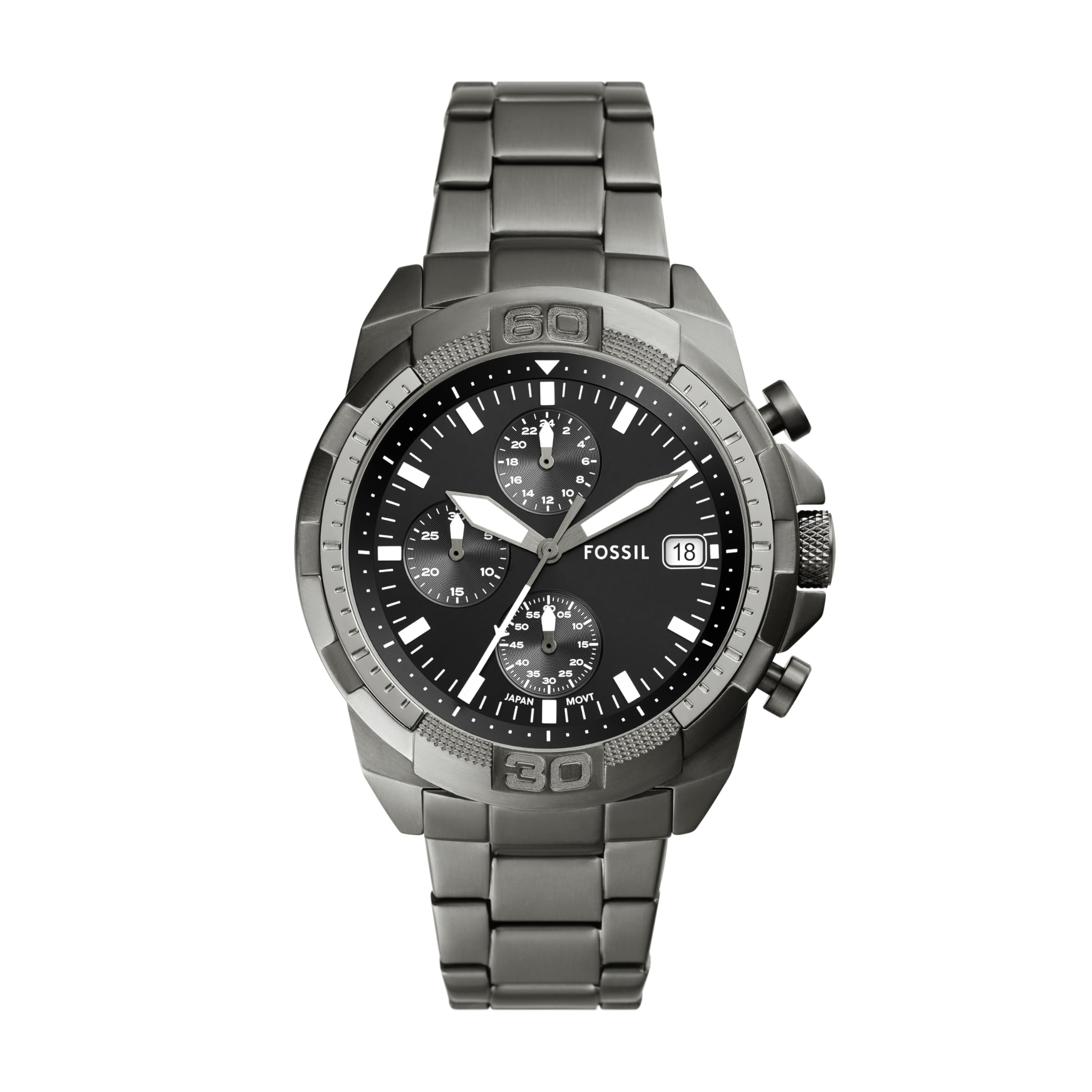 Fossil 44 mm Bronson Chronograph Stainless Steel Watch - FS5852, Grey, One Size, 44 mm Bronson Chronograph Stainless Steel Watch - FS5852