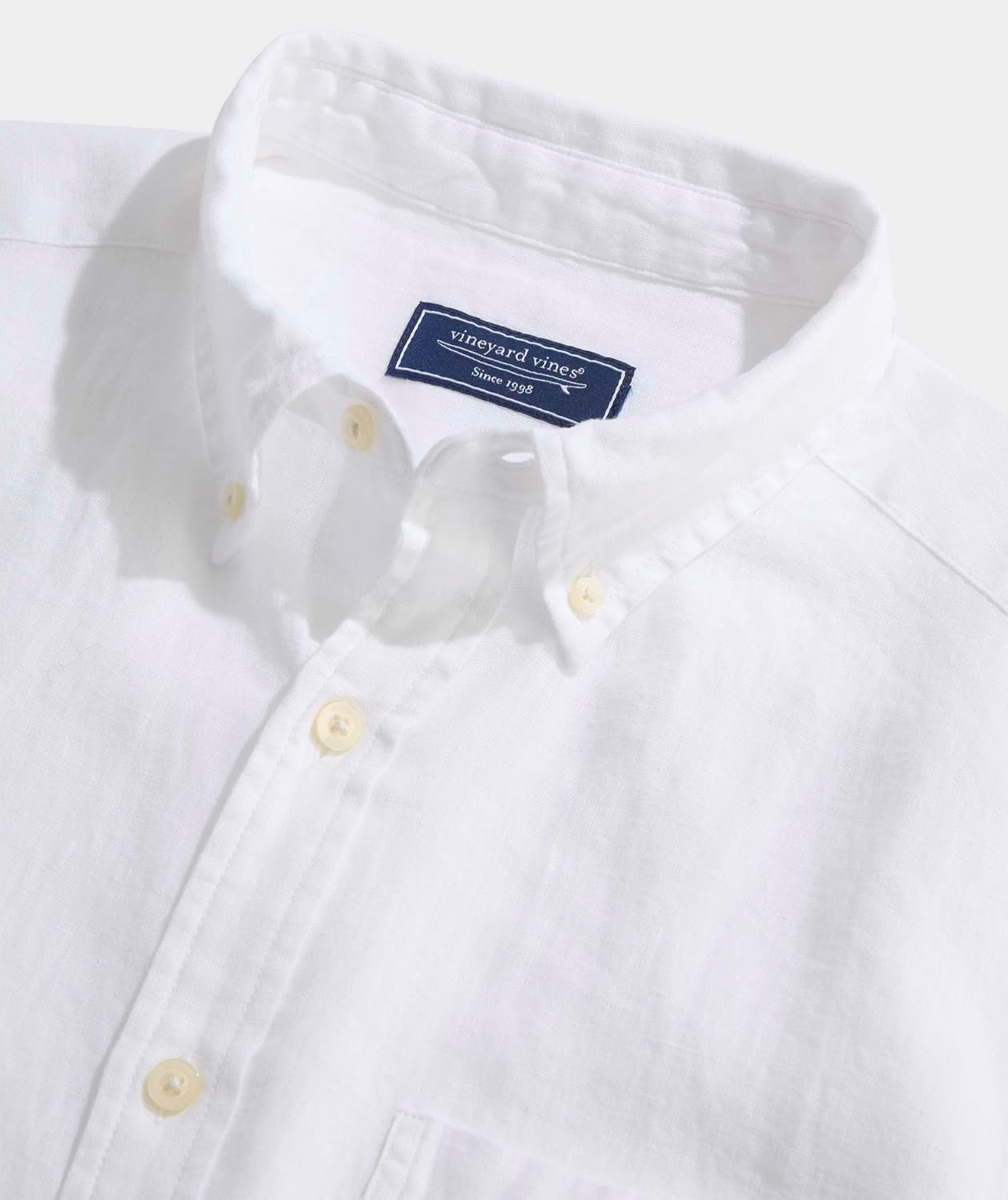 Vineyard Vines Men's Surfside Solid Linen Short Sleeve Shirt