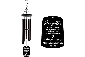 Daughter On Angel's Wings Personalized Angel Wind Chimes Memorial