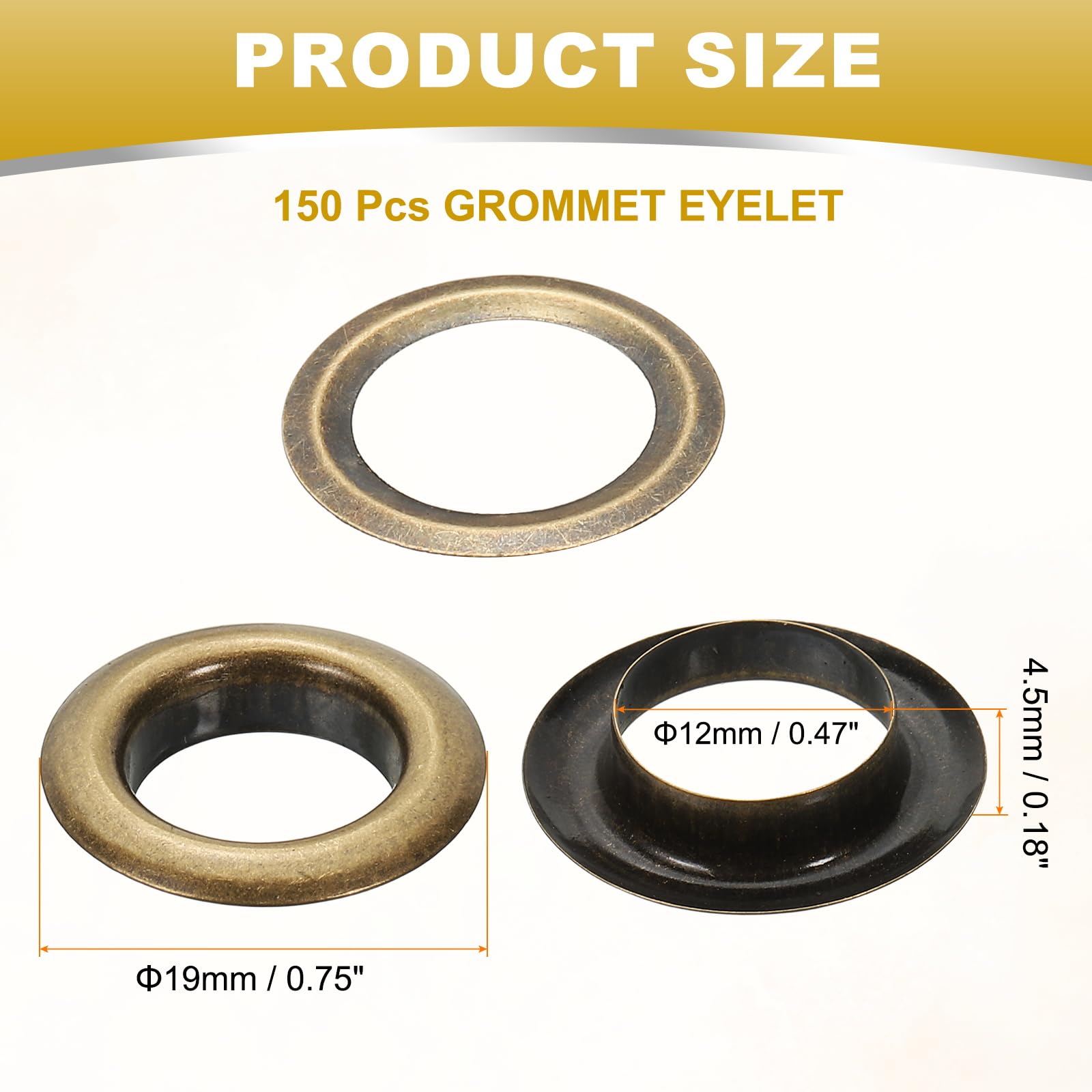 PATIKIL 12mm/1/2" Metal Eyelets - Image 2