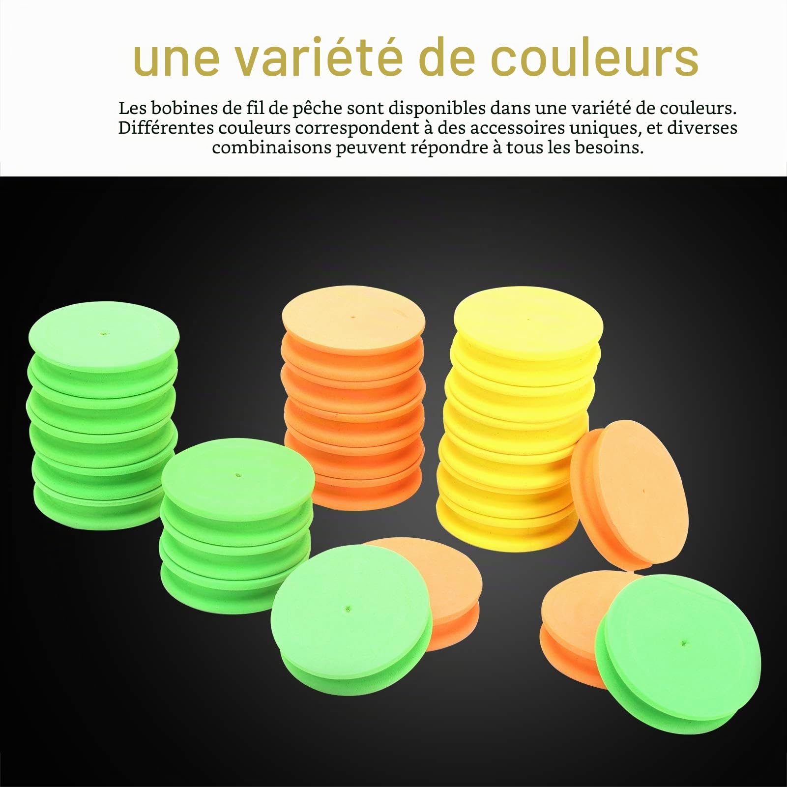 VGEBY Rangement de Ligne de Pêche, Stockage de Bobines de Pêche EVA 24 Pièces avec Boîte en Plastique, Planche à Enrouler, Outil de Canette, Plusieurs Couleurs Accessoires d'outils de pêche
