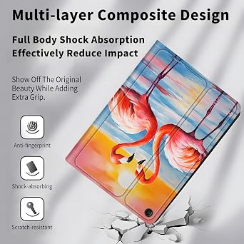 Case for iPad 10.2 inch for iPad 9th/ 8th/ 7th Generation (2021/2020/2019),Slim Folding Stand Cover with Auto Wake/Sleep,Sunset Flamingo