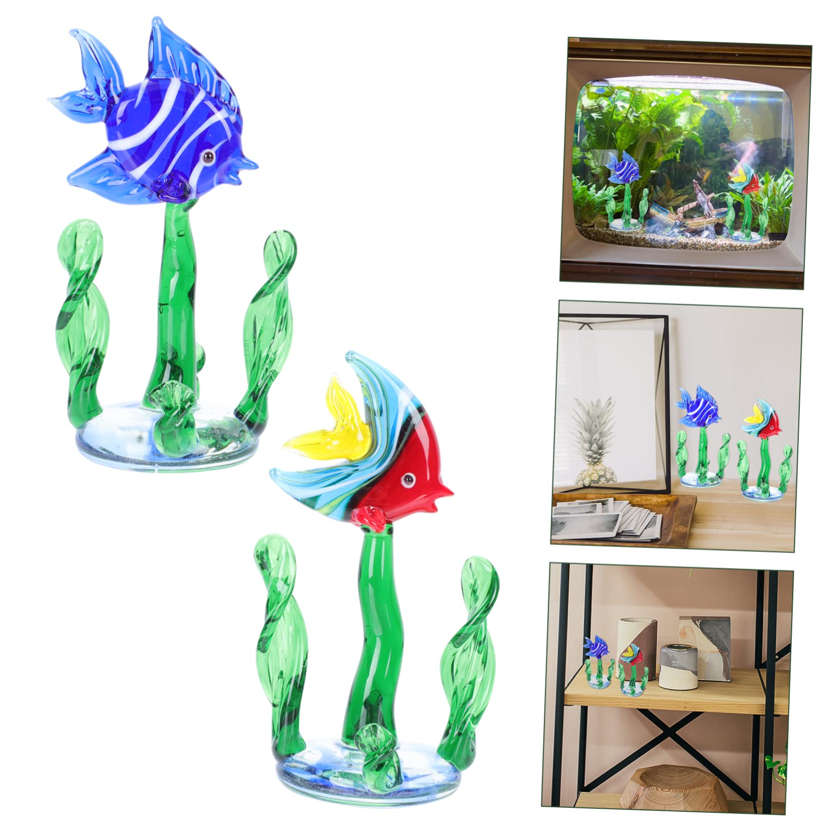 3 set Ornamenti Per Piante Acquatiche Acquari Piante Artificiali Decorazioni Per Piante Acquatiche Piccoli Acquari Galleggianti Mini Multipli Ornamenti Marini 2 pezzi*3