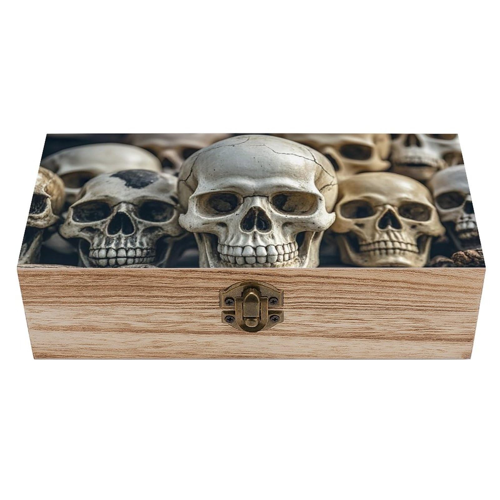Boîte de rangement en bois crânes pour protéger vos souvenirs de la poussière