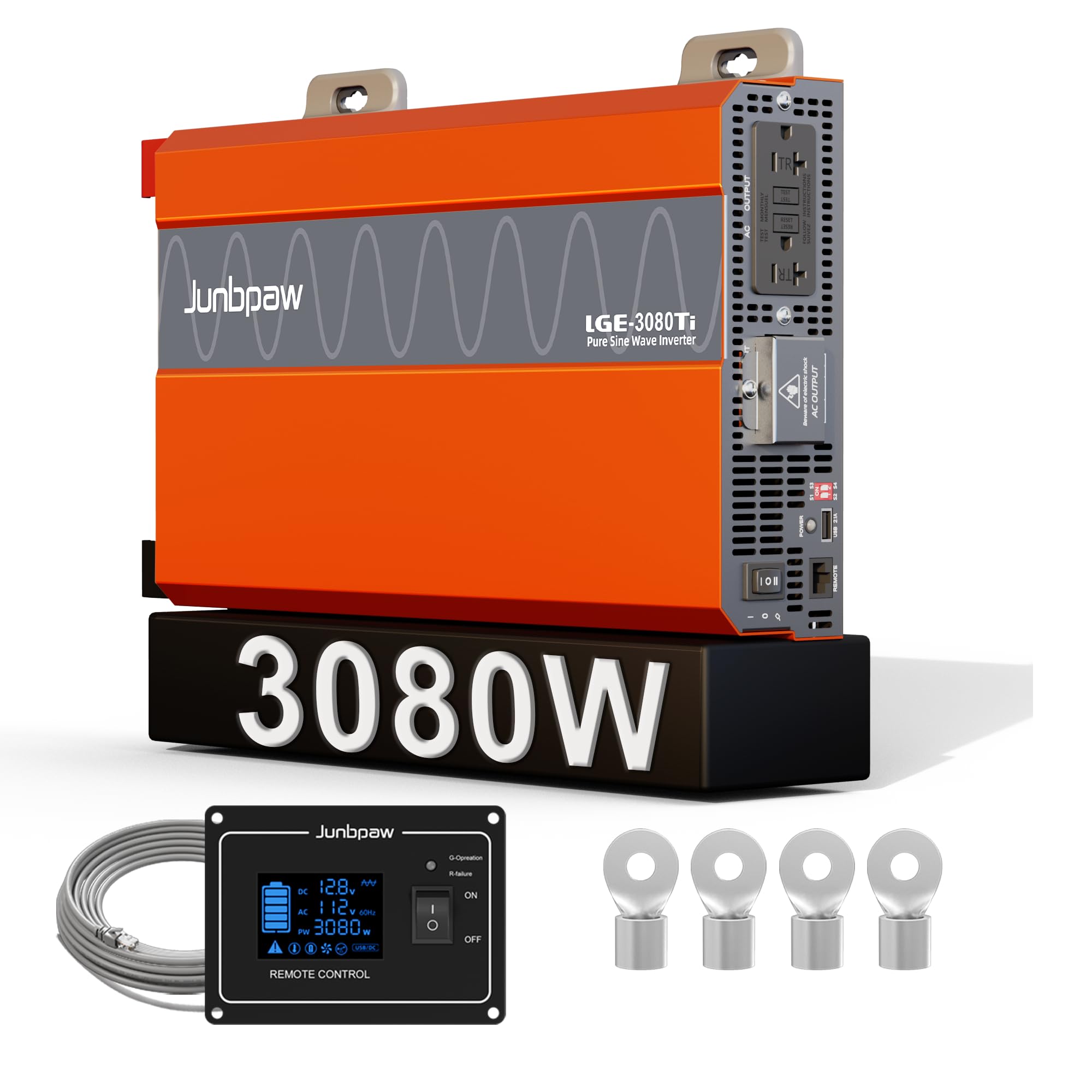 3080 W 12 V DC do 110 V AC 120 V AC 120 V 120 V AC szczyt 9000 W USB 5 V / 2,1 A cichy wentylator, skraplacz, zasilany energią słoneczną poza siatką do kamperów, kempingów