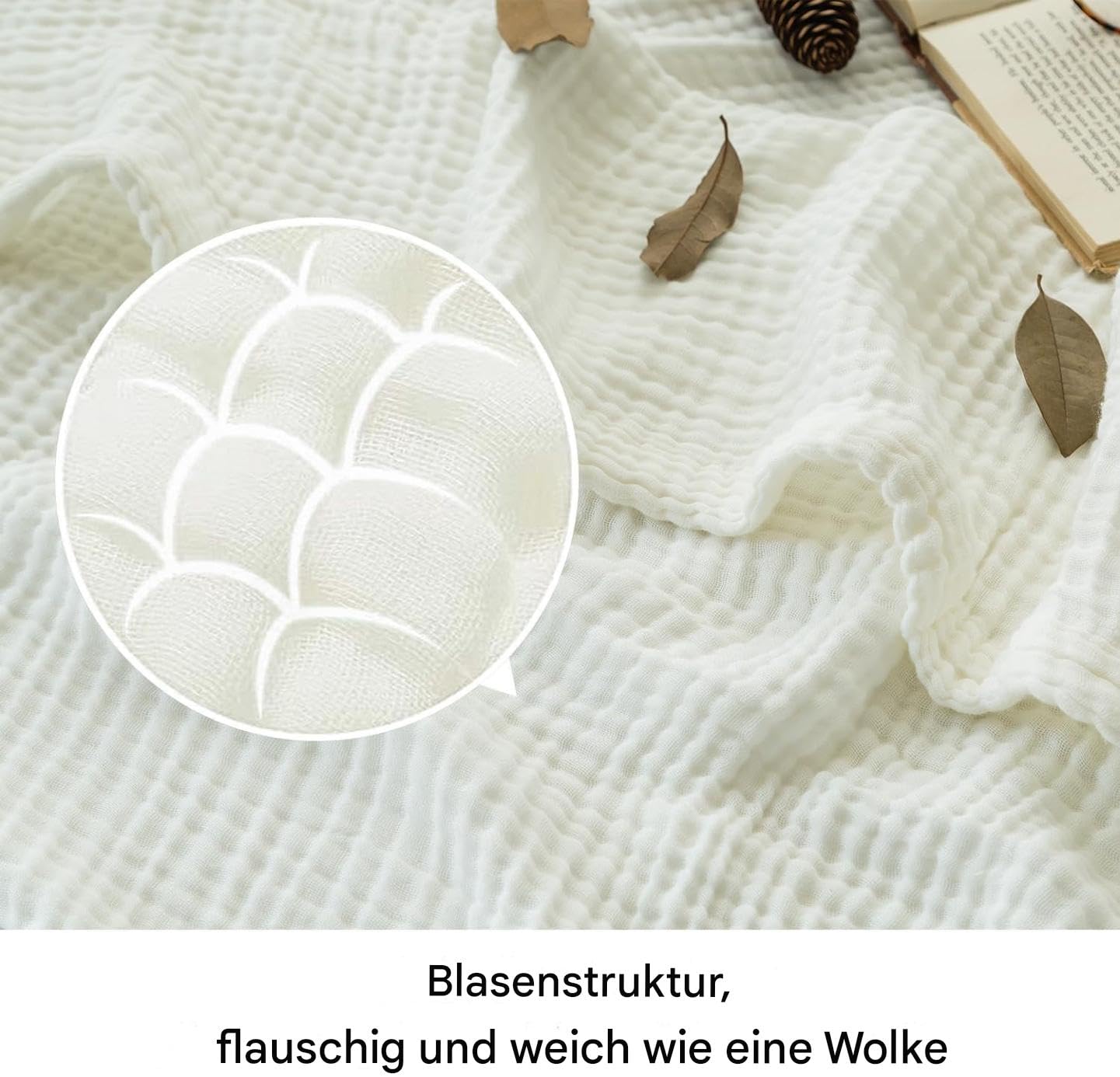 EMME Deken, katoen, plaid, 100% mousseline, zacht, voor