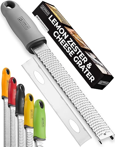 Miniatura 10 de Orblue Rallador de limón y queso – Zester cítrico de primera calidad, rallador de cocina para parmesano, chocolate, frutas, verduras, jengibre, ajo