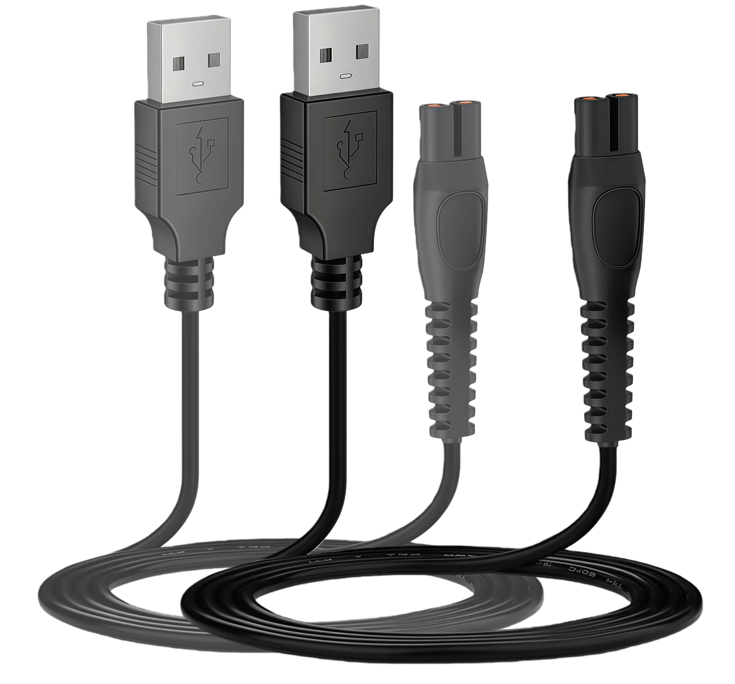 2 Pack| Zamienny kabel ładujący USB 5 V kompatybilny z urządzeniami Philips QP2724, QP2720, QP2734, QP2824, QP4530, QP4631, MG7910, MG5910, MG9510 | NIE dla 4.3V