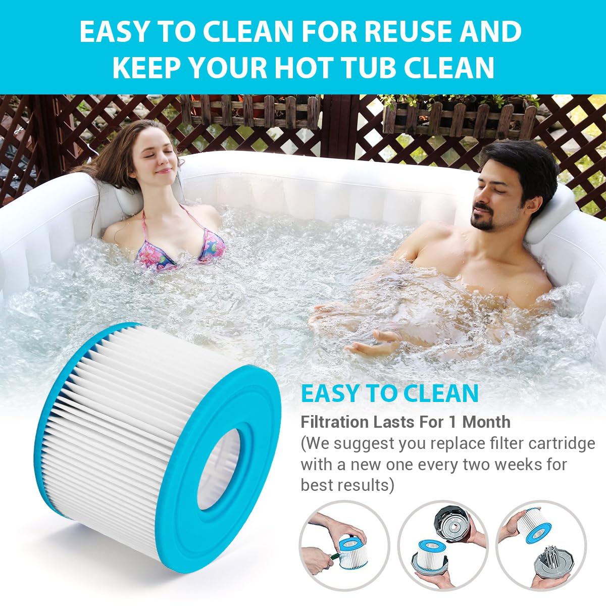 Lot de 6 filtres de Spa de Type S1 pour Pompe de Piscine