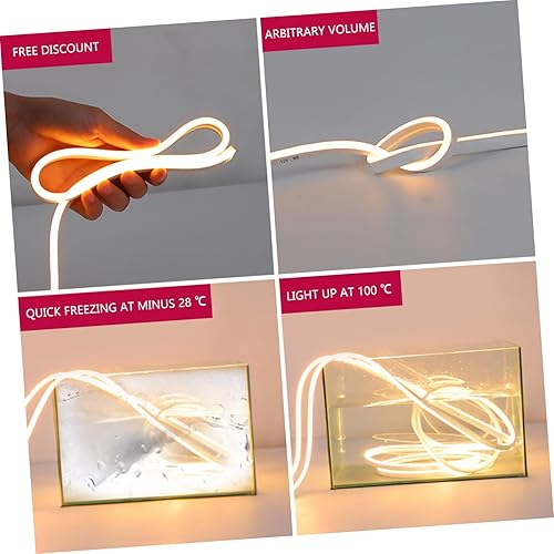 Miniatura 2 de Uonlytech 3 juegos de tira de neón para decoración de puerta, decoración rosa, tiras de luz LED, cuerda de silicona, luz de tubo de neón, luz