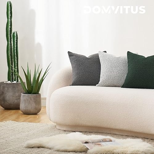 Miniatura 6 de DOMVITUS Boucle Fundas de almohada de lujo de 20 x 20 pulgadas, fundas de almohada decorativas para cama, sofá, almohadas para sala de estar,