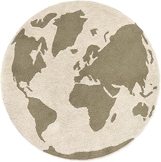 Lorena Canals Alfombra Lavable Infantil de algodón Mapa del Mundo (RugCycled) para Dormitorio guardería, Ø 120 cm
