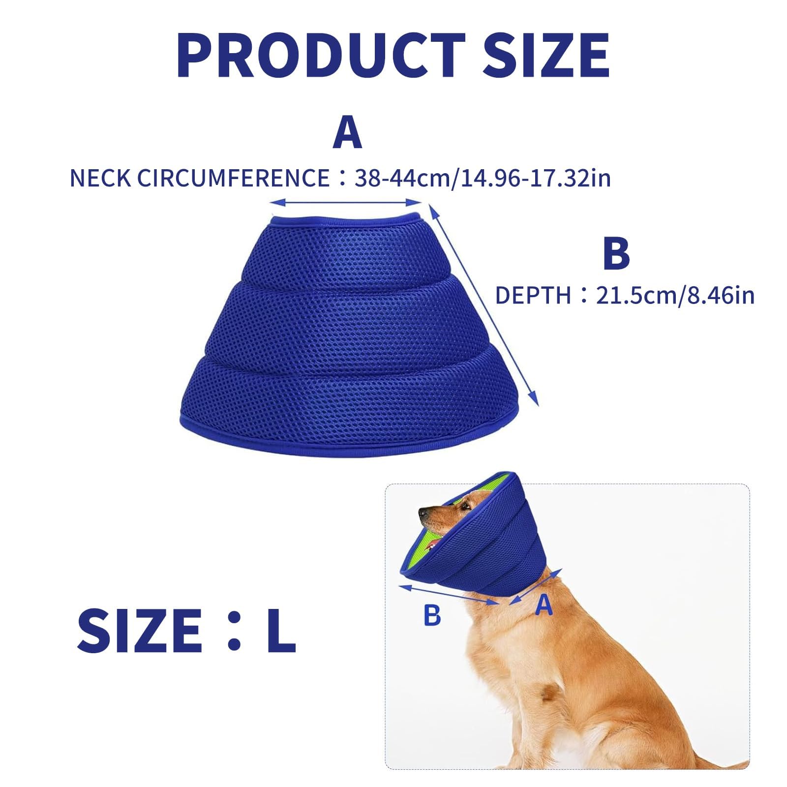 Soft Dog Cone Collar After Surgery, Adjustable Breathable Dog Recovery Collar - Image 2