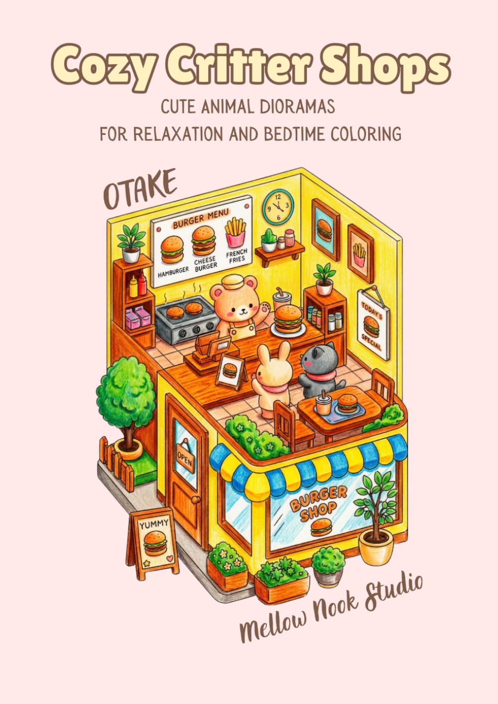 Cozy Critter Shops: Cute Animal Dioramas for Relaxation and Bedtime Coloring