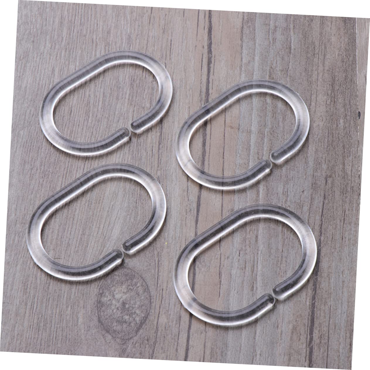 ABOOFAN 72 Pcs C Shaped Transparent Shower Curtain Hooks Plastic Bath Drape Rings for Smooth Gliding Action Bathroom Changing Room and Dressing Room