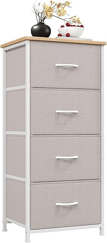 Miniatura 31 de Somdot - Cómoda alta para dormitorio con 5 cajones, organizador de almacenamiento con contenedores de tela extraíbles para armario, mesita de noche,