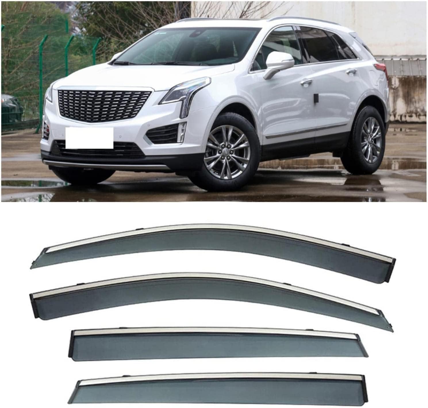 PANXUC Car Wind Deflectors for Cadillac XT5 2016-2022, Side Window Wind Rain Deflector Window Visor Sun Rain Guard Smoke Guards