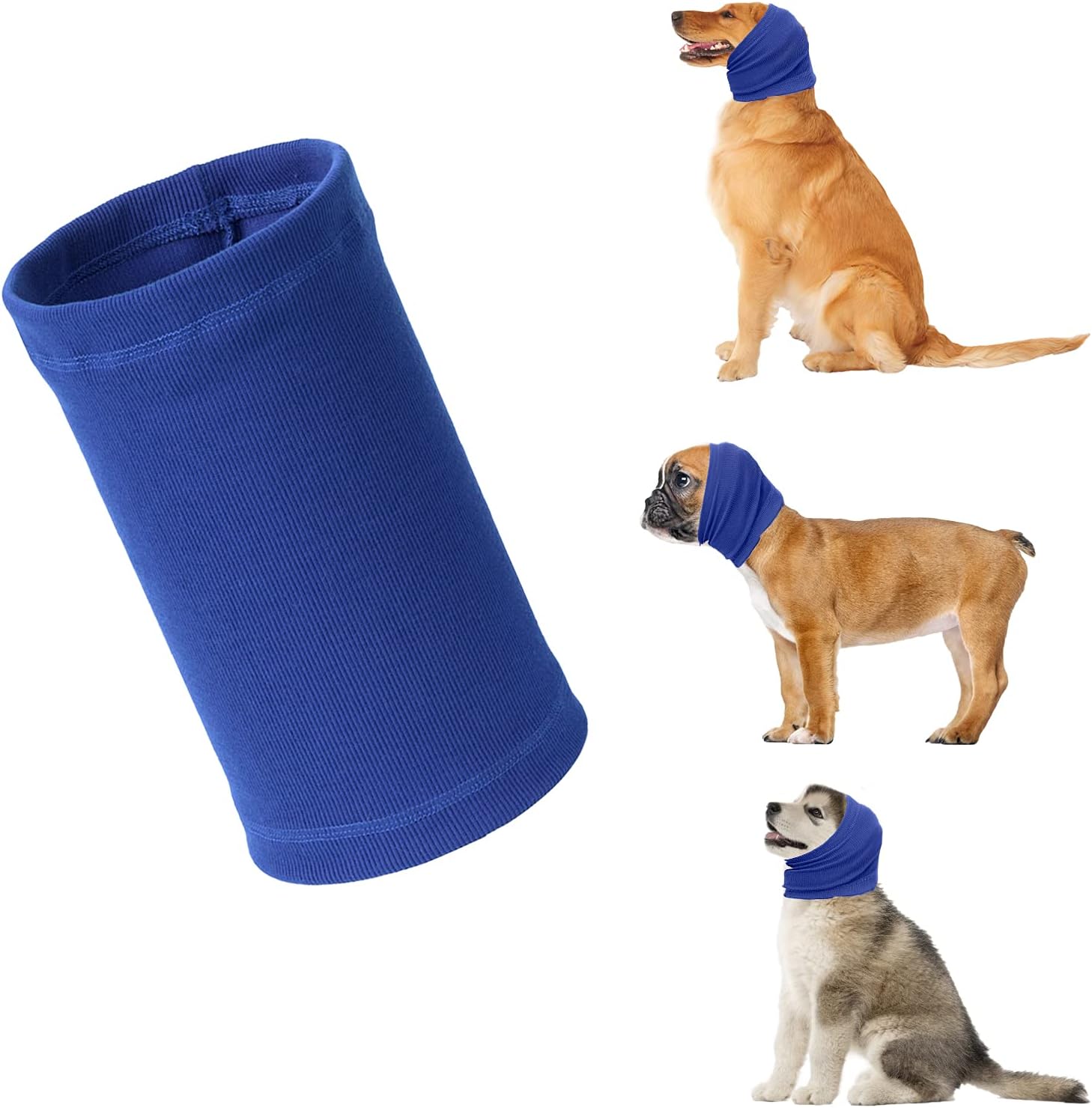 Dog Snood for Dog Neck and Ears Warmer,Pet Dog Earmuff for Comfort,Helps Calm for Pet Dog Hoodie,Provides Anti Anxiety Relief, Suitable for Wearing in Bathing Grooming,Reducing Noise (Blue, Small)