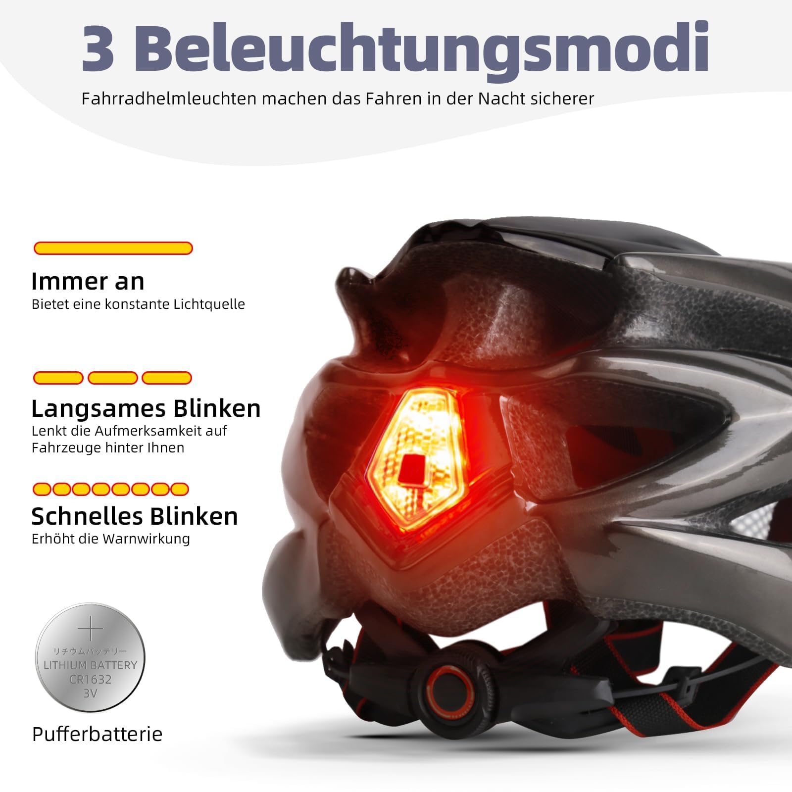 Shinmax Casco Bici Uomo Donna con LED Luce di Sicurezza Casco MTB con Visiera da Bici Ultraleggero Corsa Adulto Unisex da Bicicletta Ciclismo Protezione Regolabile
