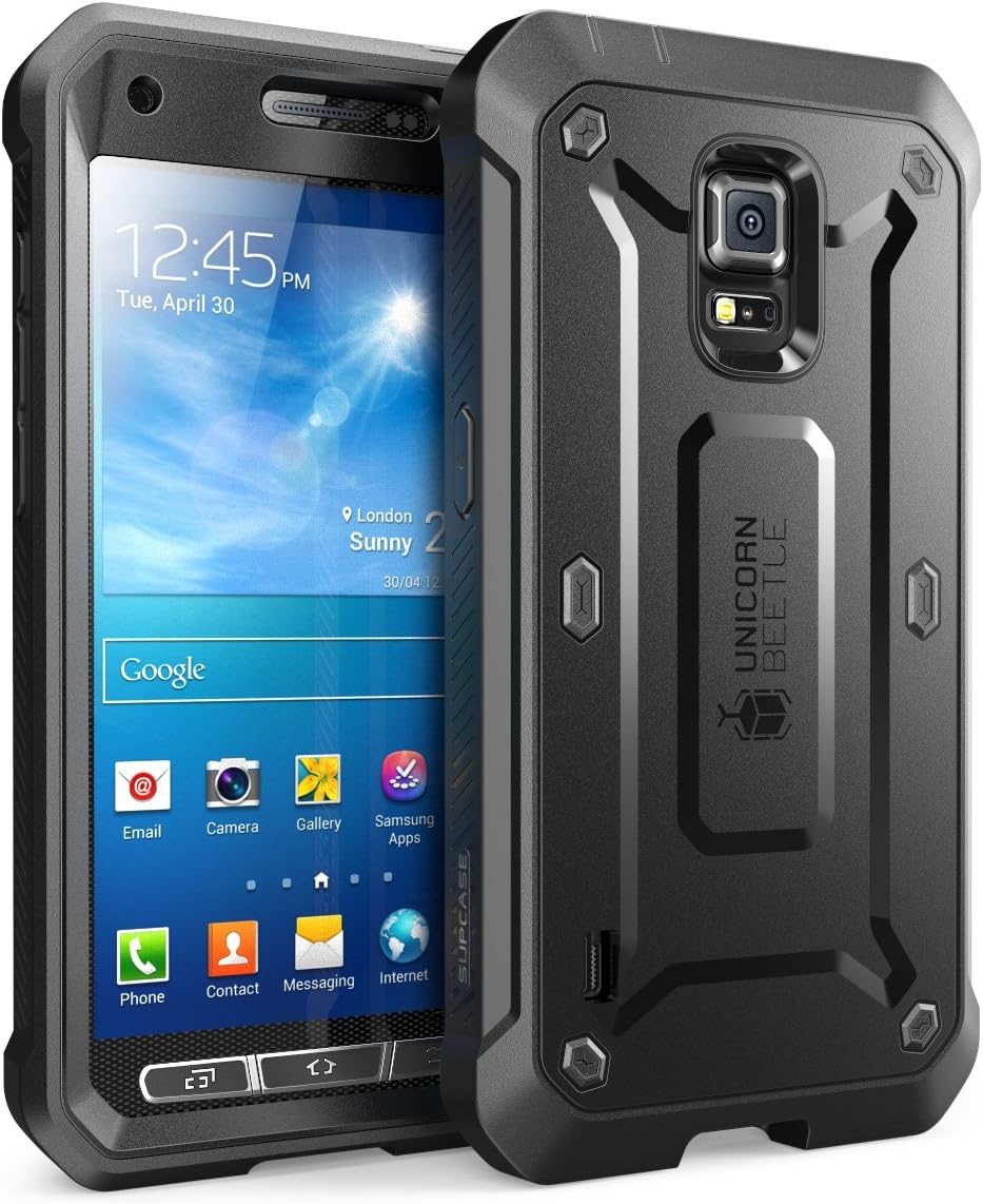 SUPCASE Unicorn Beetle PRO Series Case for Galaxy S5 Active, Full-Body Hybrid Case with Screen Protector(SM-G870A) (Black)