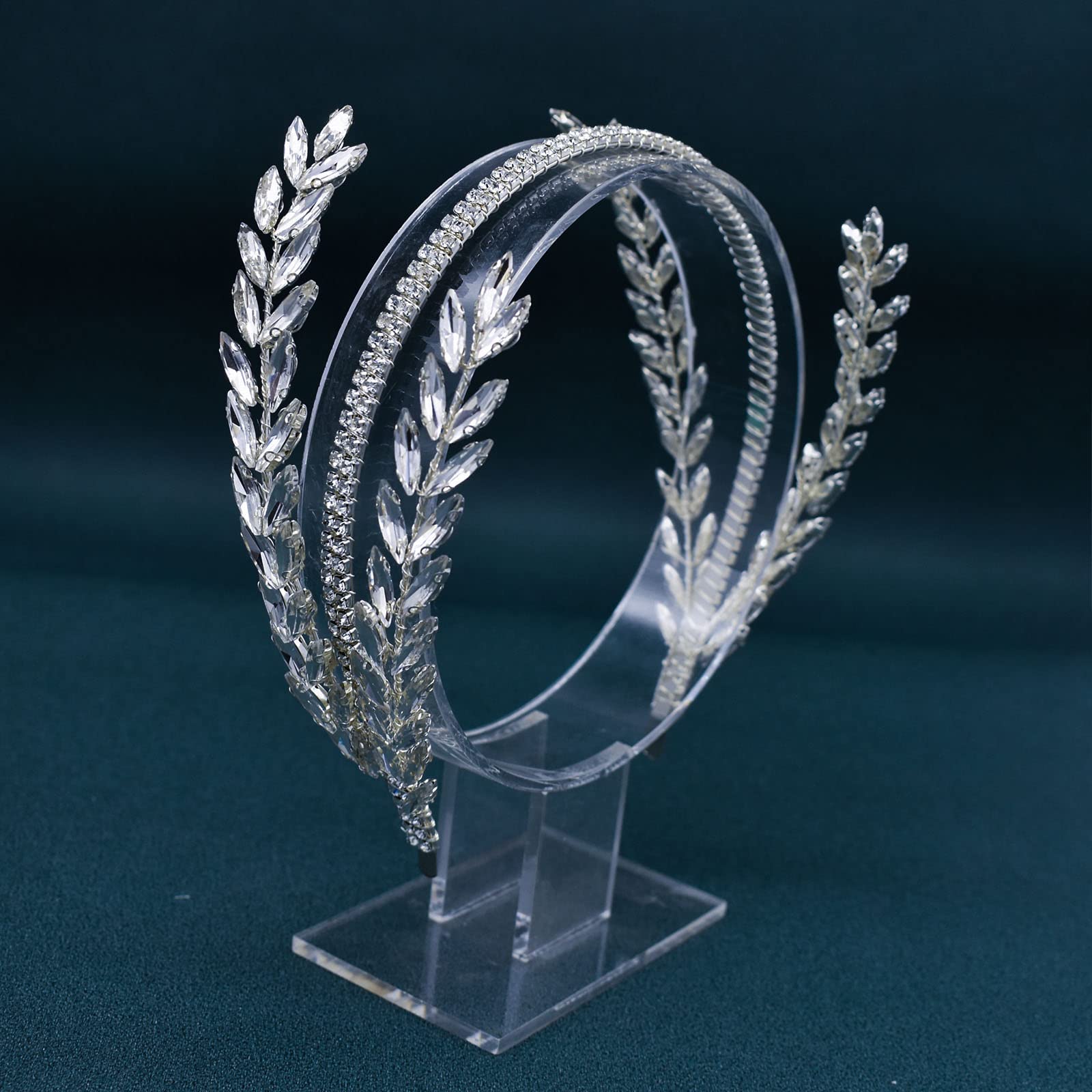 Strass-Braut-Stirnband, Hochzeitshaarschmuck für die Braut | Hochzeits-Haarschmuck für Bräute (Silber), Kopfbedeckung für Party, Abschlussball oder Geburtstag