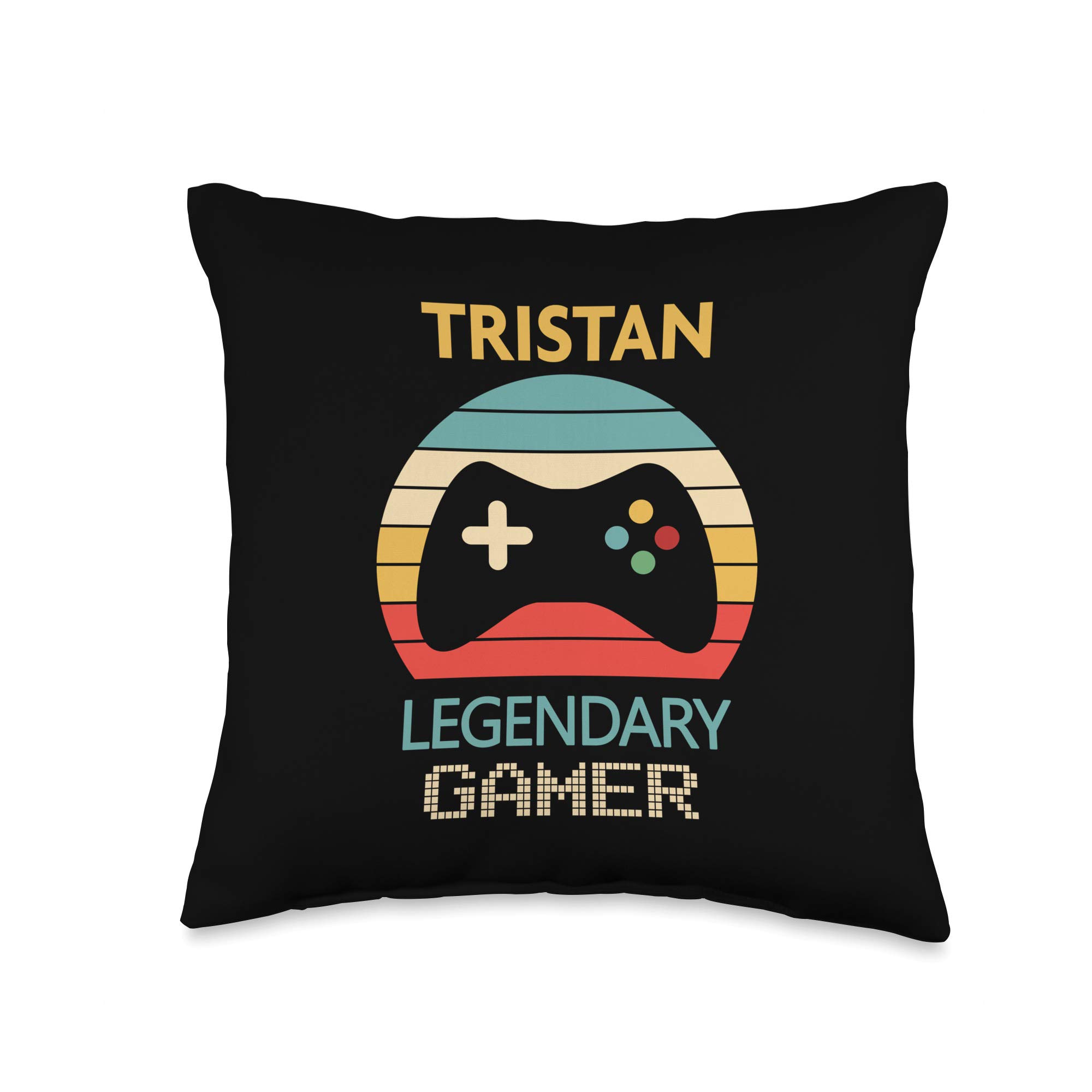 Gamer Tristan Name Gifts Tristan Name Gift Gamer Decor Boys Bedroom Accessories Throw Pillow, 16x16, Multicolor