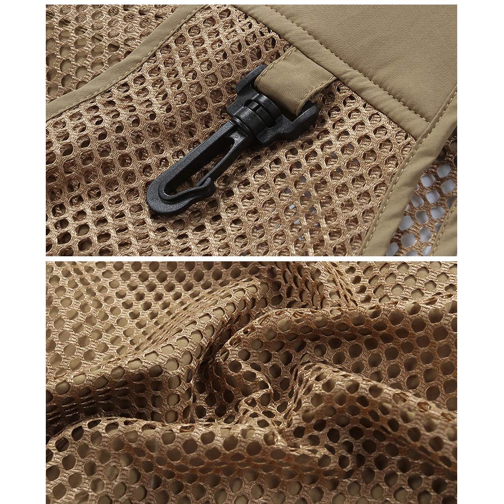 Chaleco de Malla de Pesca para Hombres Fotografía Trabajo Chaleco Multibolsillos Caza Viajes Viajes Chaleco de Safari Chaqueta de Periodista Boda del Director