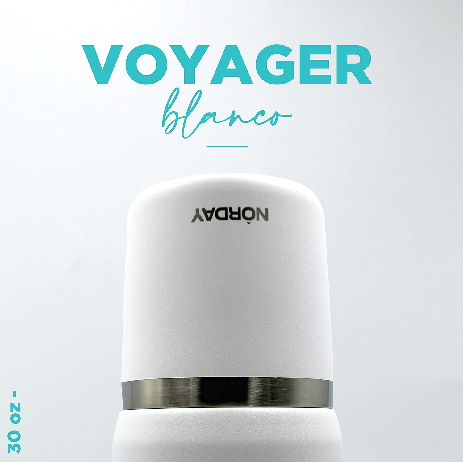 NORDAY | Stainless Steel Cups – Tumblers | Voyager 30oz White Thermal Tumbler | Maintains Temperature Between 8 and 24 Hours | Anti-Spill Lid - Ideal For Trips | Double Wall - Extra Resistant