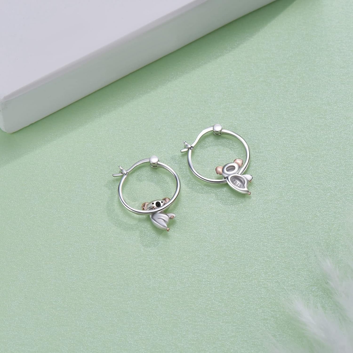 Koala Earrings for Women 925 Sterling Silver Koala Huggie Hoop Earrings Cute Animal Earrings Jewelry Gifts for Women Mom