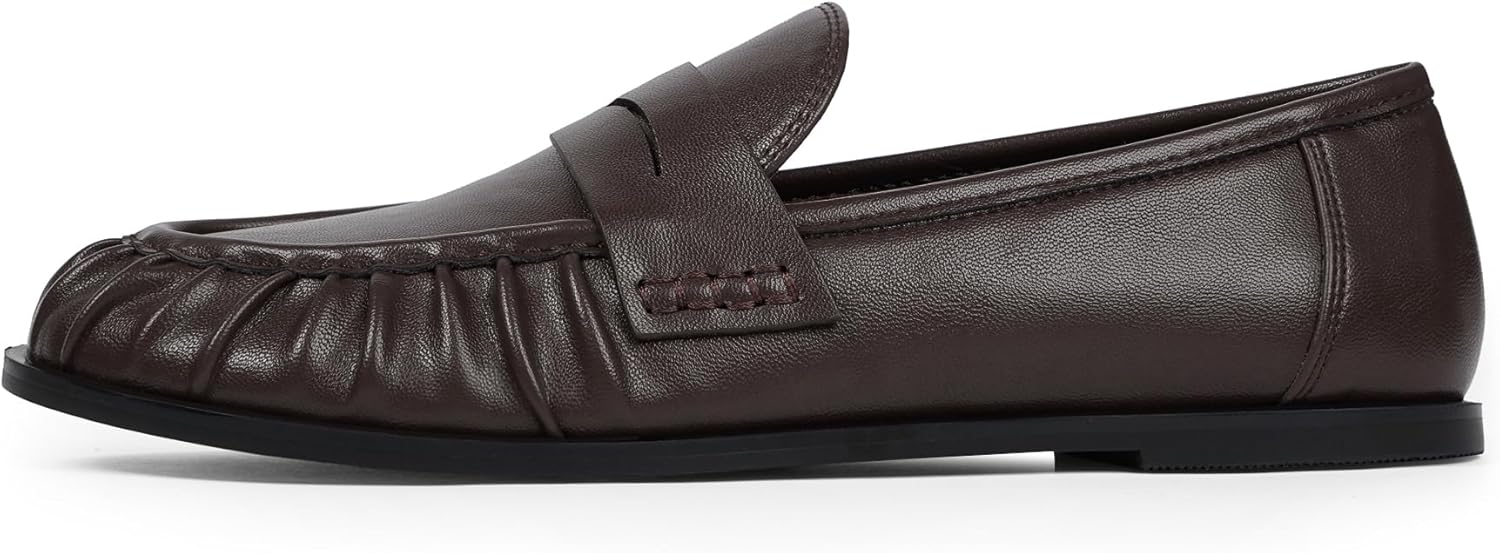 QIY Penny Loafers for Women Flats Shoes Women Dressy Comfortable Moccasins Womens Slip on Loafers Shoes Comfortable Work Flats