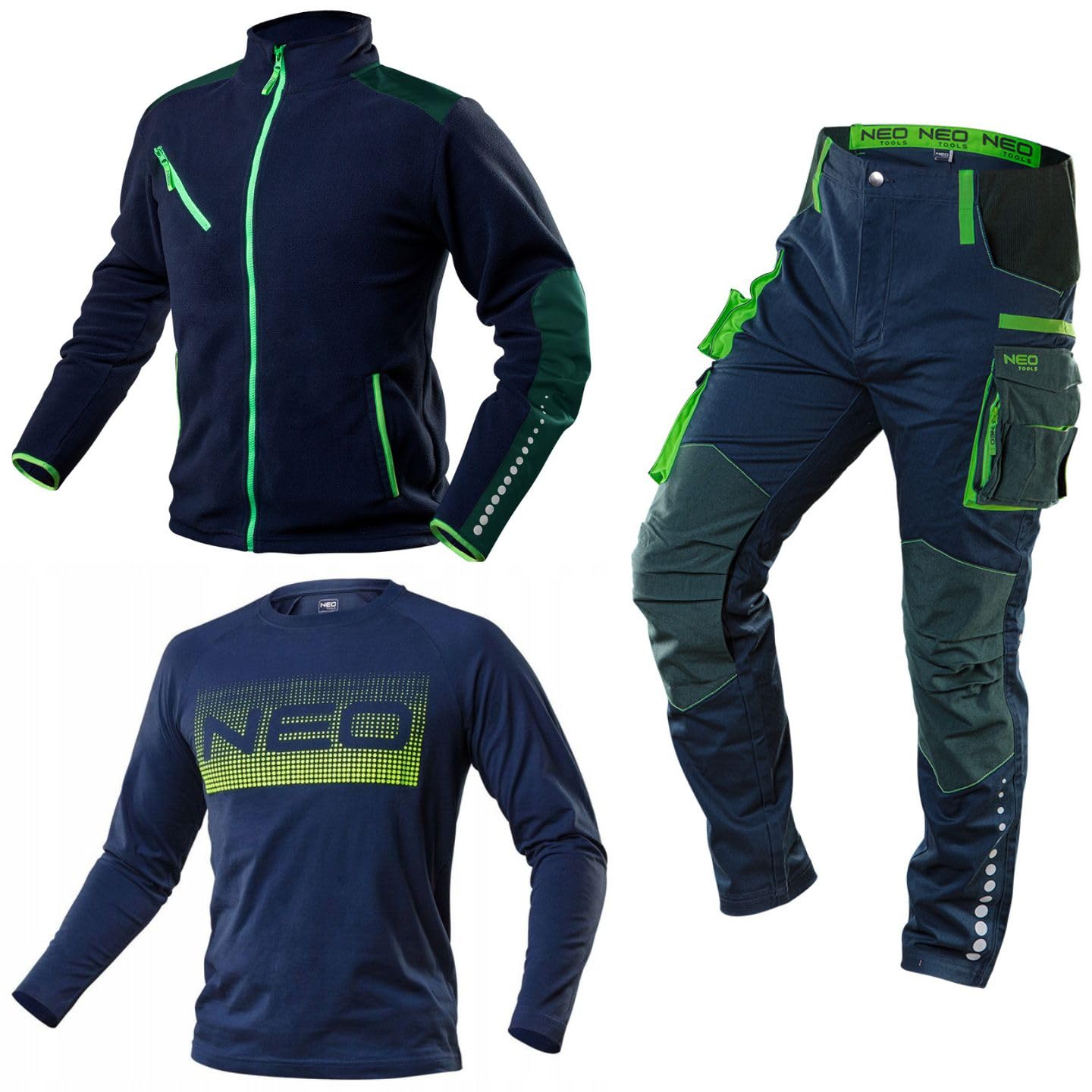 NEO TOOLS Spodnie robocze CAMO, do pracy, warsztatu, rozmiary S-XXL