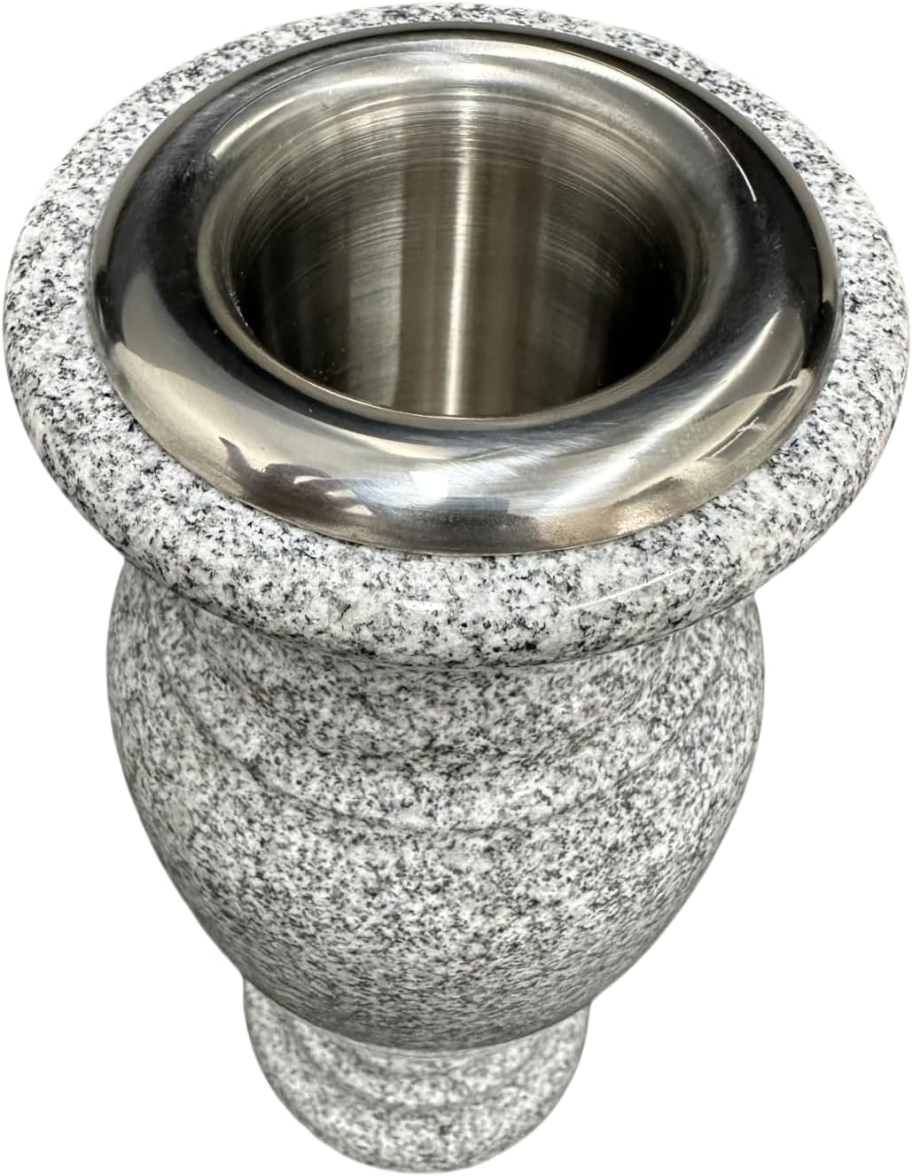 Memorial Cemetery Flower Vase - Real Granite (Grey Granite), with Stainless Steel Inner, Grave Marker, Decorations for Gravesite, Headstone Flowers Holder, Garden Lawn & Yard