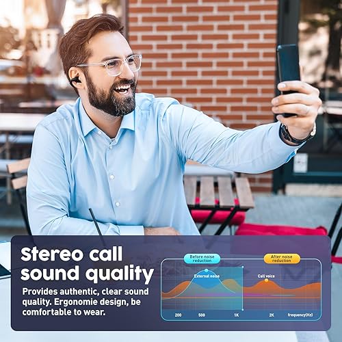 Miniatura 5 de Auriculares inalámbricos Bluetooth 5.3, auriculares ultra abiertos, auriculares de clip, auriculares deportivos con micrófono integrado con funda de