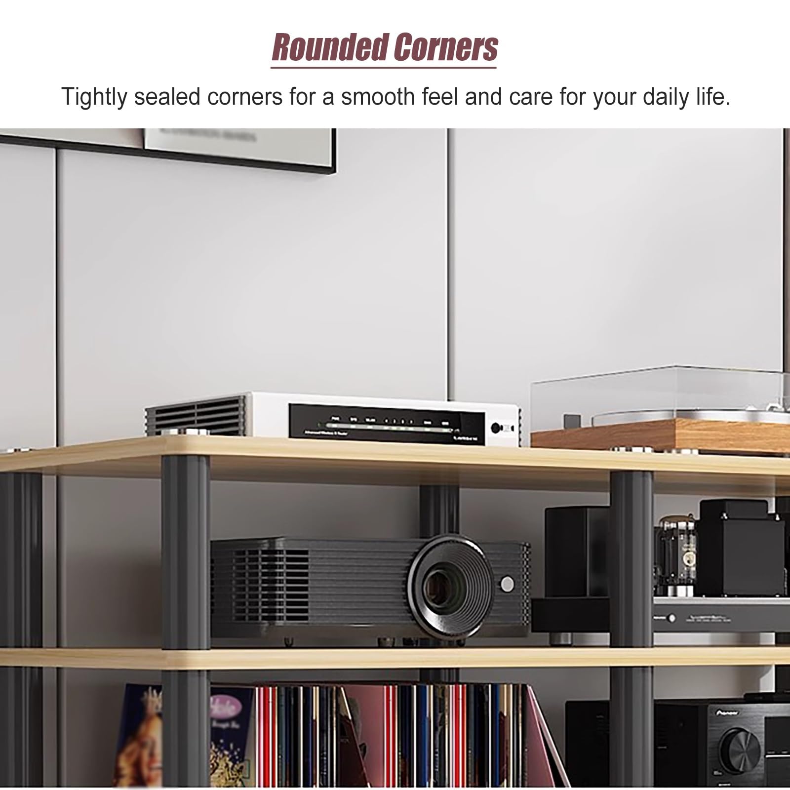 Scaffale stereo resistente – Armadio multiuso HiFi per componenti del soggiorno, ideale per apparecchiature audio e casa