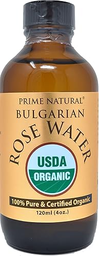 Miniatura 4 de PRIME NATURAL Spray de agua de rosas de 4 oz/4.1 fl oz, orgánico certificado por USDA, tónico facial, niebla hidratante para cara y cabello,