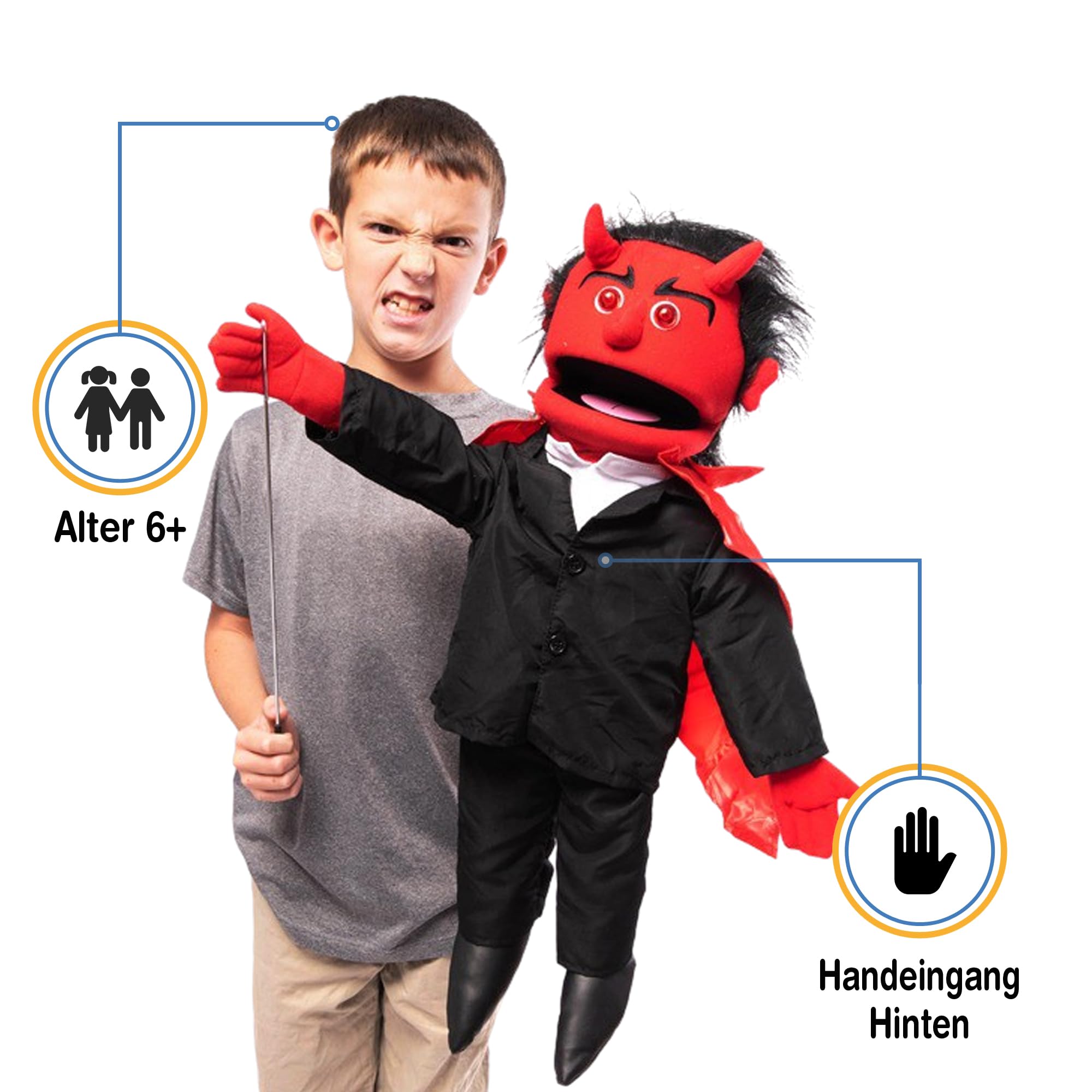 25" Devil w/ Glowing Eyes Full Body Puppet by Silly Puppets