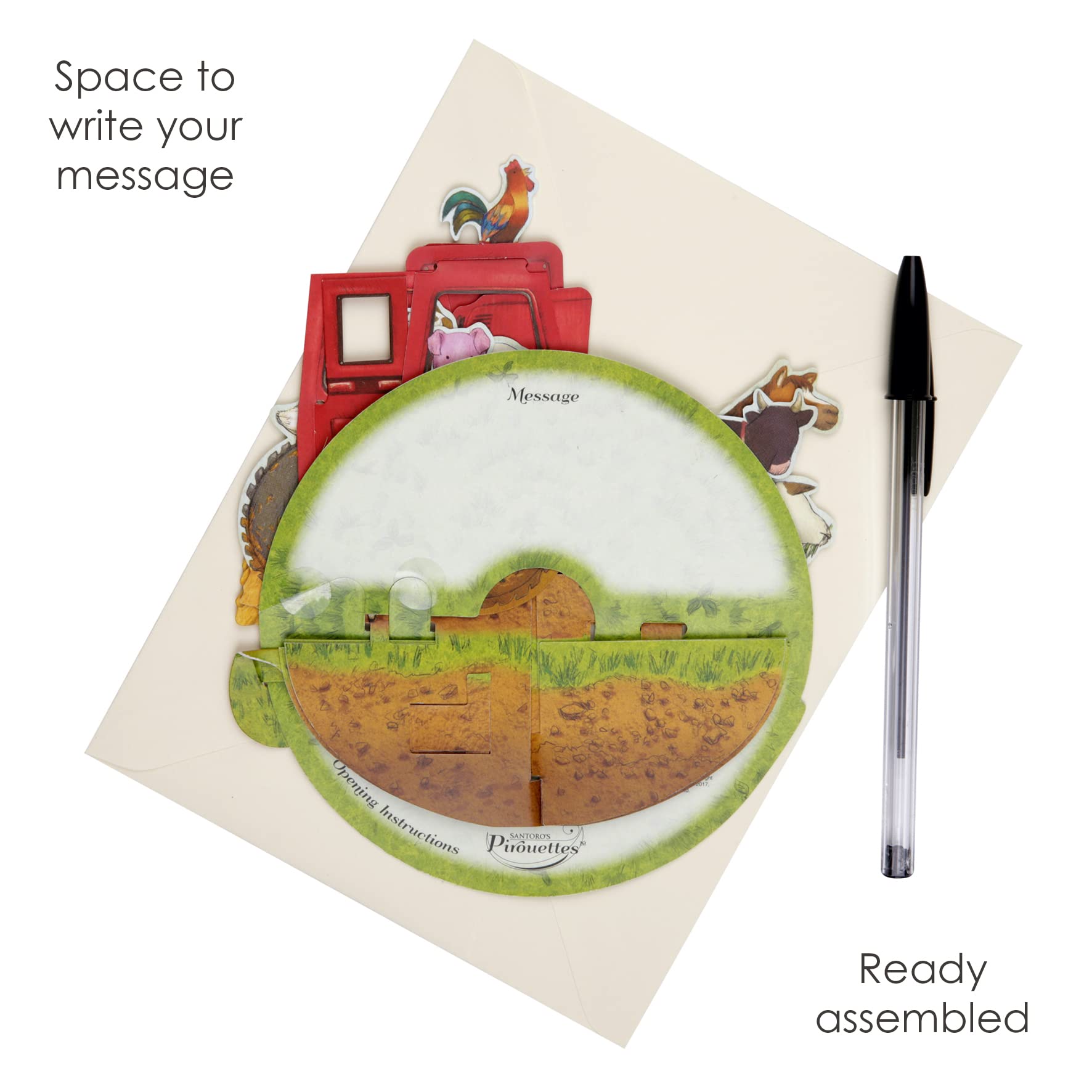 Carte Pop-up 3D Tracteur Et Ferme - Scène Détaillée Avec Enveloppe - Idéale Anniversaire Enfants Ou Agriculteurs