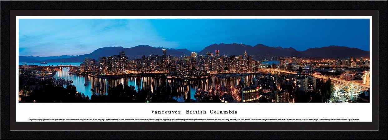 Blakeway ワールドワイド パノラマバンクーバー、B.C. False Creekから眺めた - ブレイクウェイ パノラマスカイライン ポスター セレクトフレーム シングルマット
