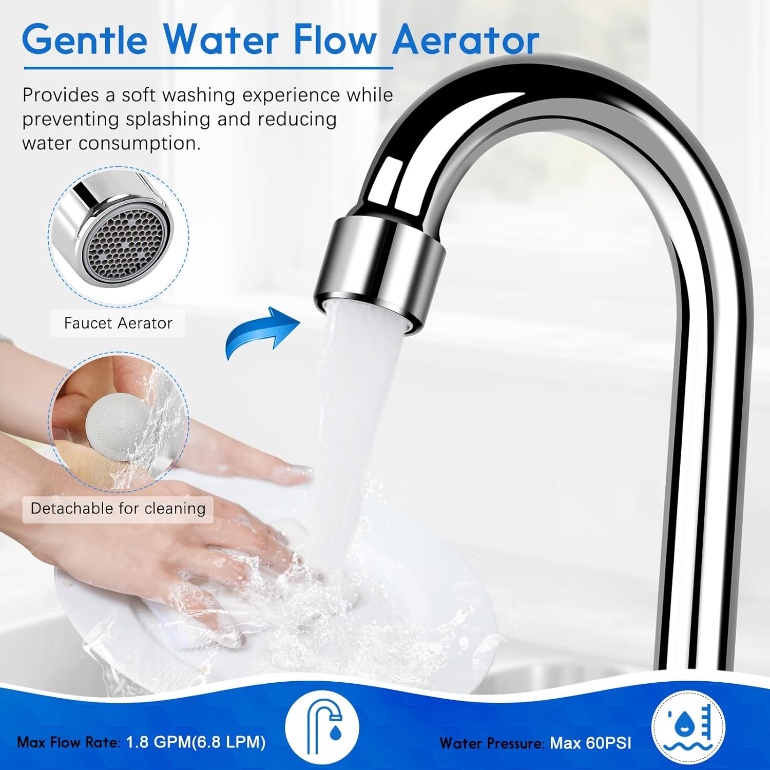 Leak-Free Commercial Hand Sink Faucet with Ceramic Valve, 4 Inch Center Wall Mount Kitchen Faucet with 3-1/2" Swivel Gooseneck Spout & Dual Knobs for Bar Restaurant Laundry, Brass Constructed - Image 3